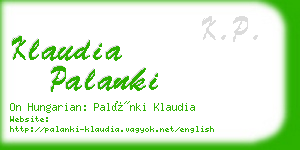 klaudia palanki business card